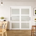 thumbnail image 2 of 72" x 80" Closet Sliding Door Tempered Frosted 3 Lite White with Hardware & King Size Handles, 2 of 8