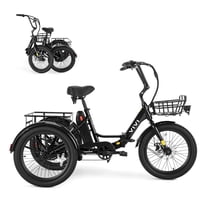 VIVI Electric Tricycle, Peak 750W Brushless Motor Folding Trike Ebike for adults, 20" Aluminum Folding Electric Trike, 48V 499Wh Removable Battery, Max 15.5MPH, SGS Certified to UL2849