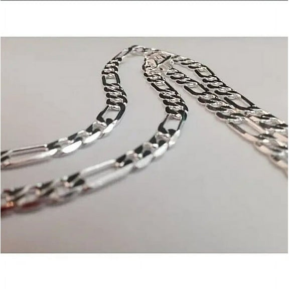 Silver Plated 24" Figaro Chain Unisex