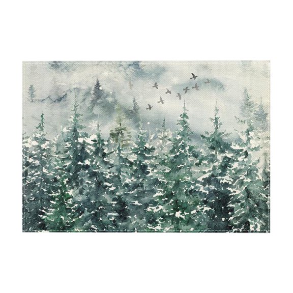 A Festive Placemats With Christmas Tree Design For Dining Table And Party Use Durable And Machine Washable