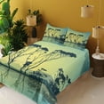thumbnail image 4 of Ambesonne Country Fitted & Top Sheet Set with Shams, Tree Silhouettes Scenic, Yellow Blue, 4 of 8