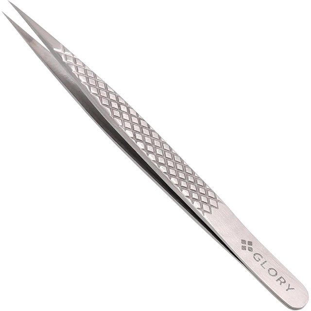 Glory Pinces pour Isolation & Extensions de Cils Classiques, Pince en Fibre Pointue Droite, Pince en Acier Inoxydable Multi-Usages Pinces d'Isolation Droites pour Extensions de Cils