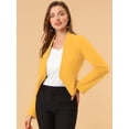 thumbnail image 2 of Día de San Patricio Chaqueta Corta Casual De Negocios De Oficina De Trabajo Sin Cuello Para Mujer Amarillo XS, 2 of 6