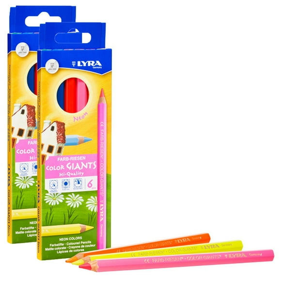 LYRA (2 PK) Géant COLORED PENCILS Néon