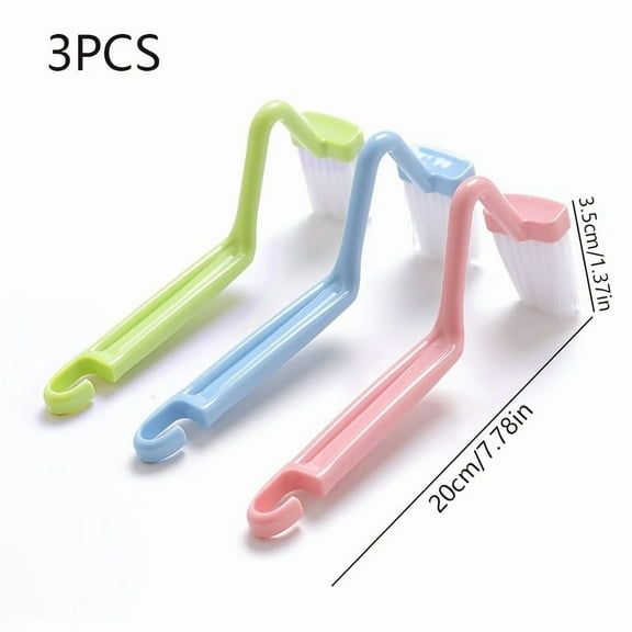 3-Pack V-Shaped Toilet Brush Set with Long Handle, Bathroom Cleaning Scrub Brushes for Rim, Under-Rim & Corner Cleaning, Anti-Splash Durable Toilet Cleaning Tools (Mixed Colors)
