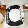 thumbnail image 5 of Homewish King and Queen Bed Sheets for Teen, Cartoon Dragonfly King Sheets, Black White Stripes Lines Sheet Set, Lightweight Room Decor, 4-Piece, 5 of 7