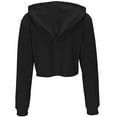thumbnail image 4 of HAPIMO Sales Sweatshirt for Women Drawstring Crop Pullover Tops Solid Color Long Sleeve Relaxed Fit Womens Hoodie Sweatshirt Teen Girls Clothes Black M, 4 of 5