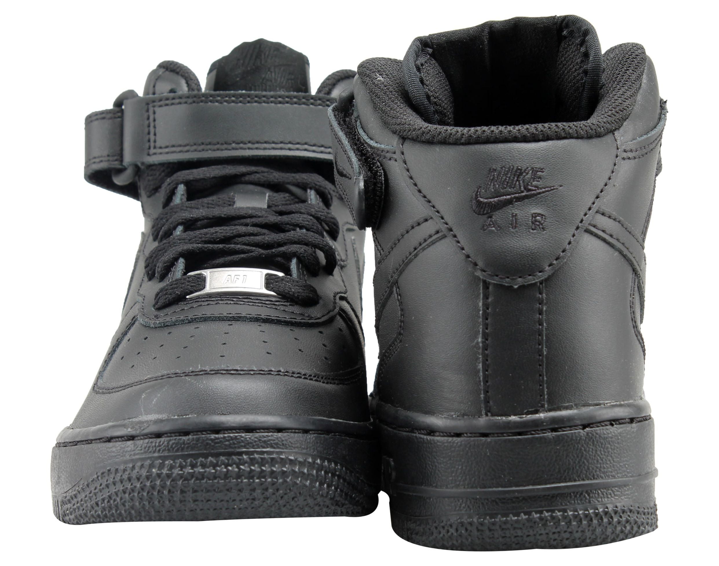 靴 NIKE AIR FORCE 1 MID GS black Nike Air Force 1 MID GS Black 314195-004 - Walmart.com