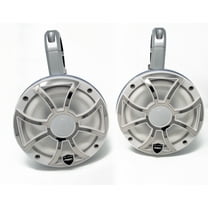 Wet Sounds REVO6-XSW-SS White & Stainless Steel 6.5" LED Speakers in Kicker KMTES White Enclosures with RGB LED Rings