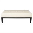 thumbnail image 1 of Hawthorne Collection Beech Wood Leather Cocktail Ottoman in White, 1 of 1