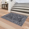 thumbnail image 2 of Hasoo Washable Area Rugs 2' x 3' Small Border Rug Non-Slip Door Mat Accent Throw Indoor Floor Carpets Gray, 2 of 5