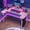 Carbon Fiber Pink, variant on Bestier 51 inch Gaming Desk with LED Lights, U-Shaped Computer Desk with Monitor Stand, Hooks and Cup Holder, Home Office Desk, Carbon Fiber Black