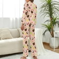 thumbnail image 3 of Top-kevin Women's Pajama Sets Cocktail Glasses Lemon Gold Long Sleeve Lounge Sets Pjs Sleepwear with Pockets, 3 of 12