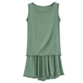 thumbnail image 4 of MEICHEN Lounge Set for Women Ruffled Edge Pajama Set Summer Lightweight Loose Tank Top Shorts Loungewear Plus Size Women's Essentials Fashion Sleepwear, 4 of 4