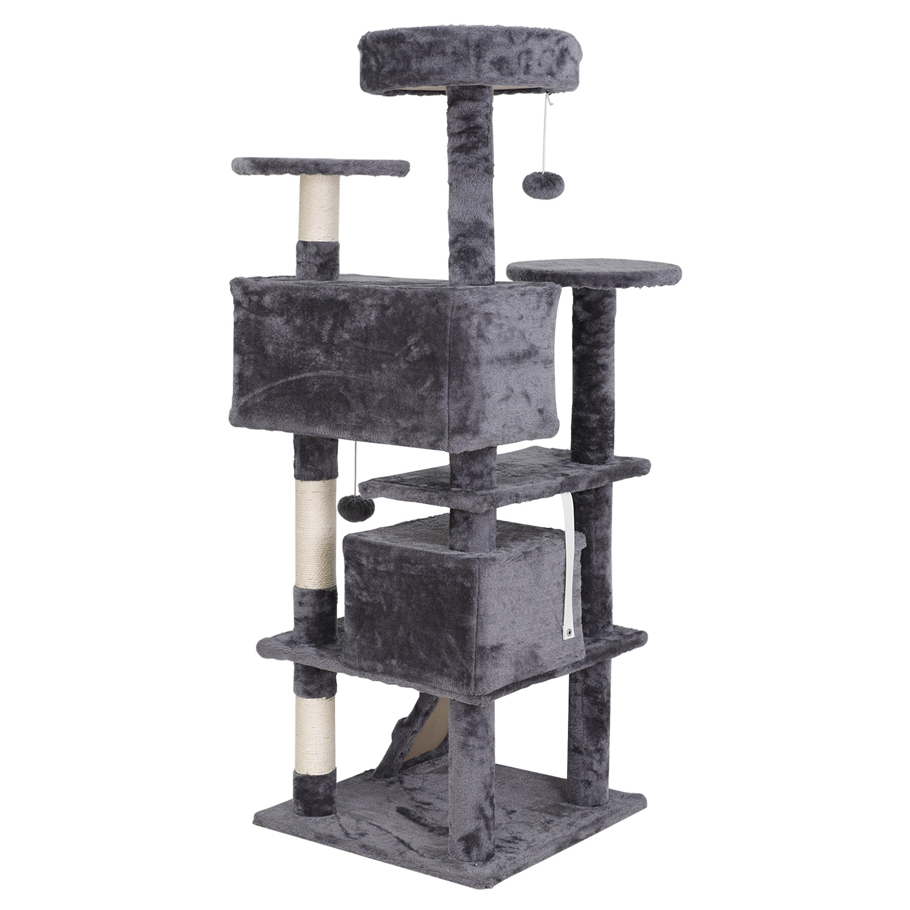 Zenstyle 53-in Cat Tree & Condo Scratching Post Tower, Dark Gray - image 9 of 14