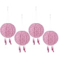 thumbnail image 1 of Likrtyny Lámpara China 12 Pulgadas Cálida Linterna Impresa Solar (rosa Roja 4 Piezas), 1 of 9