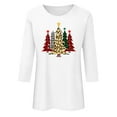 thumbnail image 4 of Lolmot Plus Size Merry Christmas T-Shirt for Women Leopard Plaid Xmas Tree Shirts 3/4 Sleeve Crew Neck Baseball Tees Tops, 4 of 4