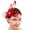 Red, variant on TeaParty Bridal Shower Fascinator Hair Clip Hair Accessory With Secure Clip For Weddings Horse Racing Event Dressingup