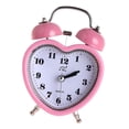 thumbnail image 5 of Vintage Double Reloj Mute Tiempo Dormitorio Hogar Oficina , Rosado, Corazón Colco Despertador de escritorio, 5 of 5