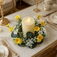 thumbnail image 6 of RBCKVXZ 12" Christmas Candle Rings Wreaths Berries & Pinecone Candle Rings Artificial Norfolk Pine Candle Holder for Winter Home Kitchen Table Centerpiece, 6 of 6