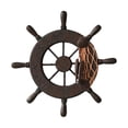 thumbnail image 2 of Adorno colgante de pared con volante de barco de madera, versátil, 22,5 x 22,5 cm, para decoración de interiores de cocina, con temática marina, 2 of 9