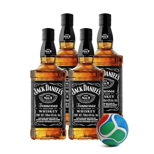 4 Whisky Jack Daniels 700 ml + Balón Mini