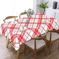 thumbnail image 3 of Christmas Plaid Plaid Rectangular Tablecloth 60"x86" with Lace Edge, Washable Durable Table Cover for Dining, Indoor Outdoor Home Restaurant Decor, 3 of 5