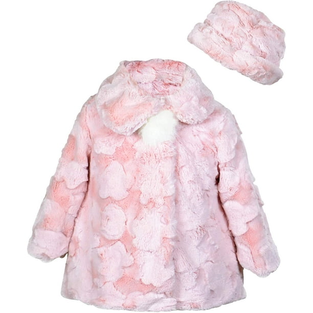 Coral top fur coat