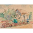 thumbnail image 2 of Sofija Paraszczuk 18x14 Black Ornate Wood Framed Double Matted Museum Art Print Titled - House with a Floral Garden (1920-1931), 2 of 5