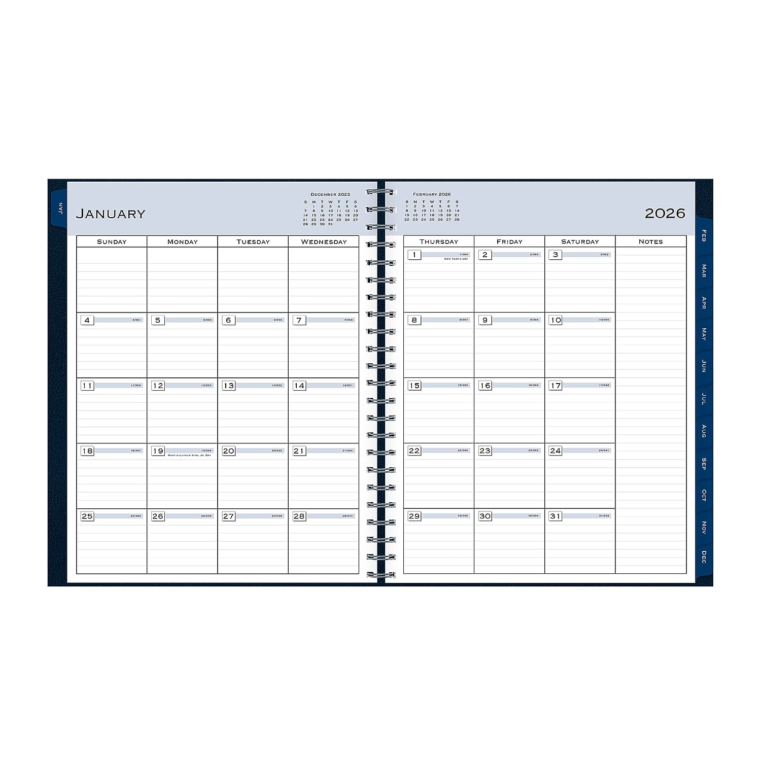 11 in. x 8.5 in. 12-Month (Jan to Dec): 2026 Passages Weekly Appointment Book and Monthly Planner - Navy Cover