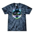 thumbnail image 1 of Wild Bobby, Funny Wolf on Sunglasses, Animal Lover, Tie-Dye Tees, Spiral Navy, Medium, 1 of 3