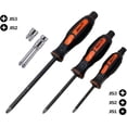 thumbnail image 2 of 7-Piece Professional S2 Steel JIS Driver And Impact Bits Set Includes (3) JIS Screwdrivers (#1, 2, 3) and (4) JIS 1/4" Impact Bits (#2, 3, Short & Long) 0059-011/005, 2 of 7
