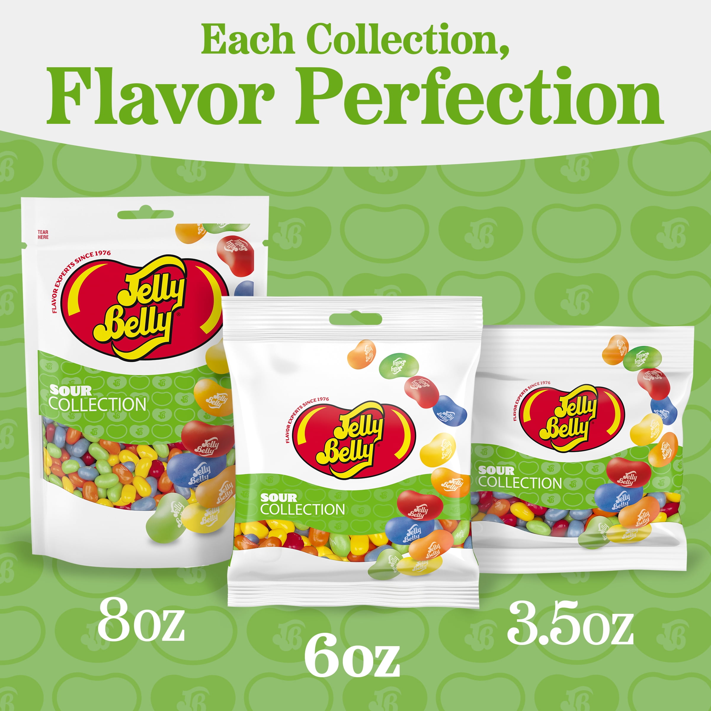 Jelly Belly Sour Jelly Bean Collection - 6 oz Peg Bag, 12-Count Case - Genuine, Official, Straight from the Source