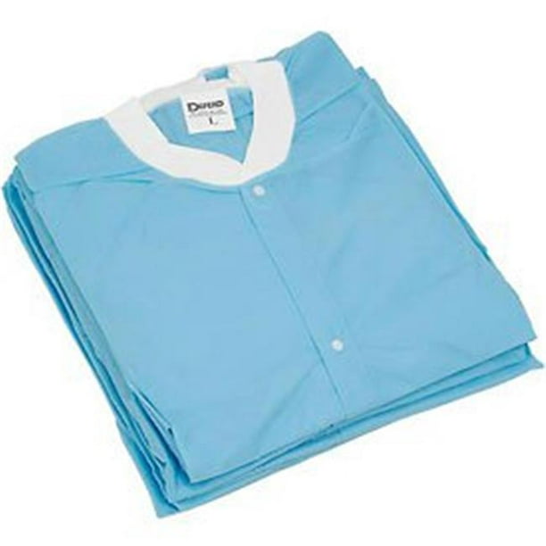 Defend SG9005 Disposable Lab Coats, Large 39 in. Pack of 10 Blue