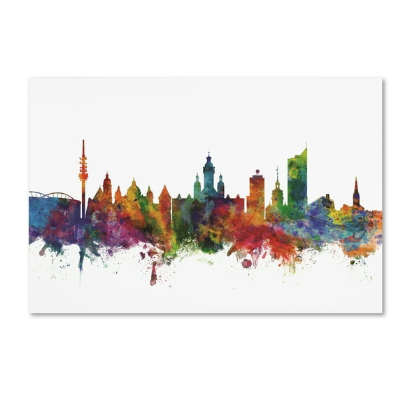 Trademark Fine Art 'Leipzig Germany Skyline IV' Canvas Art by Michael Tompsett