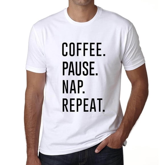 Men's Graphic T-Shirt Coffee Pause Nap Repeat Eco-Friendly Limited Edition Short Sleeve Tee-Shirt Vintage Birthday Gift Novelty
