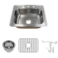 thumbnail image 3 of transolid classic 25'' l x 22'' w drop-in kitchen sink with sink grid and drain assembly, 3 of 5