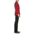 thumbnail image 3 of Ferrecci Men's Reno Red/Black Slim Fit Shawl Collar Lapel 2 Piece Tuxedo Suit Set - Tux Blazer Jacket and Pants (48 Regular), 3 of 8