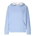 thumbnail image 4 of Diufon Womens Plus Size Hoodies Tops Solid Color Sweatshirts Long Sleeve Pullover Tops with Pockets, 4 of 5
