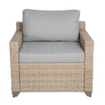 thumbnail image 2 of Afuera Living Contemporary Wicker / Rattan Outdoor Club Chair in Stone, 2 of 6