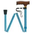 thumbnail image 1 of Harvy Canes - Scallop Design in Folding - Walking Cane - 33"-37" - Brown/Blue, 1 of 5