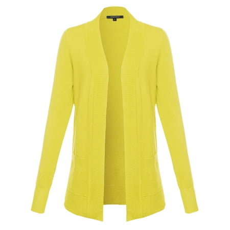 - FashionOutfit Women's Solid Soft Stretch Open Front Knit Cardigan
