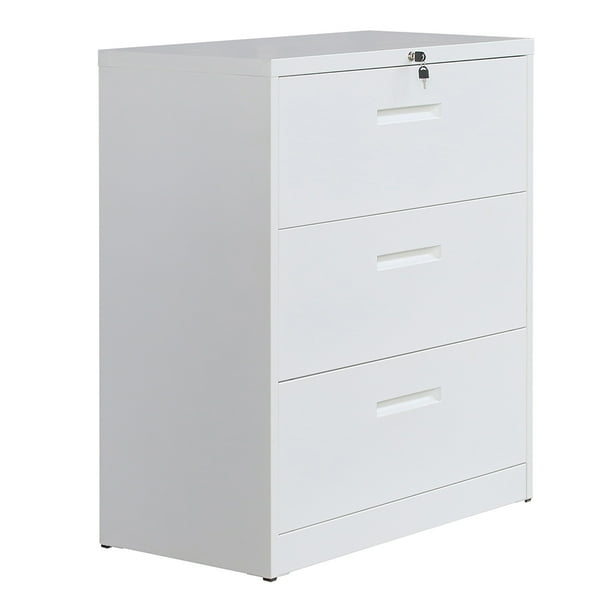 Horizontal file can lock heavy metal 3drawer file