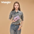 thumbnail image 3 of Wrangler Women's Large Minimalist Phone Wallet Stylish Double Zipper Cash Wallet with RFID Protection for Ladies, Purple, 3 of 7