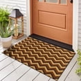 thumbnail image 2 of Welcome Mat, Yamaziot 24"x36" Coir Door Mat for Inside Outside, Outdoor Absorbent Non Slip Utility Entryway Rug Front Doormat, Dirt Trapper, All-Season, Brown, 2 of 8