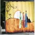 thumbnail image 4 of Ambesonne African Shower Curtain, Tribe Facing Sunrise, 69"Wx70"L, Multicolor, 4 of 5
