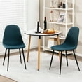 thumbnail image 3 of Gymax Dining Chairs Set of 4 Upholstered Fabric Chairs W/Metal Legs for Living Room Blue, 3 of 9