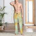 thumbnail image 2 of Sikiie Yellow With Teal Marble Pajama Pants Men, PJ Bottoms, Sleep & Lounge Pants-Medium, 2 of 6