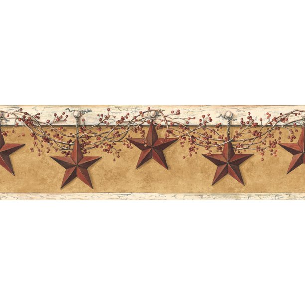 York Wallcoverings Country Hanging Star Removable Wallpaper Border