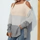 thumbnail image 5 of Suéter casual de manga larga con cuello cuadrado de manga larga para mujer Pompotops  hdfakjf10400, 5 of 6